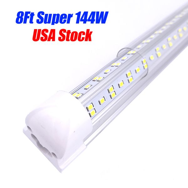 144W T8 LED Tube Intégré LED Tubes Lumière En Forme De V Remplacer L'éclairage Fluorescent Refroidisseur Porte Garage Shop Lights