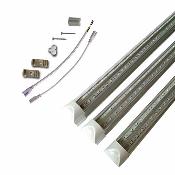 Luces de tubo en forma de V, tubo LED T8 de 4 pies, 5 pies, 6 pies y 8 pies, tubo de luz LED SMD2835 integrado, AC85-265V de puerta fría de 8 pies