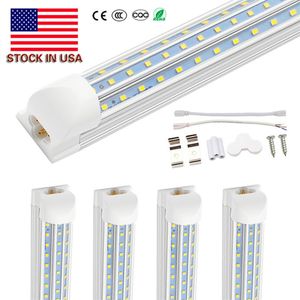 Tube LED T8 intégré en forme de V 120W, 2, 4, 6, 8 pieds, lampe fluorescente LED, 60W, 4 pieds, 3 rangées de Tubes lumineux LED, éclairage de porte de refroidissement