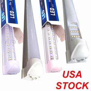 En forme de V 2 3 4 8ft Led Tube Light T8 Tubes Led intégrés Double côtés SMD2835 Led Fluorescent Lights AC85-265V USA Stock oemled