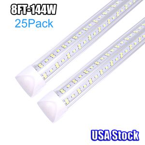 Luz de tubo integrada LED T8, 6500 K (blanco súper brillante), luces de taller de servicios públicos 8 pies 96 pulgadas 72 W 100 W 144 W, techo y debajo del gabinete