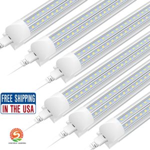 Le tube led allume 8ft en forme de V 4ft 5ft 6ft 8ft Porte de refroidisseur T8 Led Tube Double Sides Led Fluorescent Lights Stock Aux États-Unis