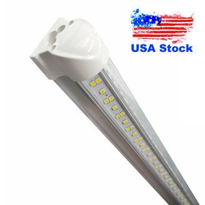 V-vormige geïntegreerde LED-buizen 4ft 5ft 6ft 8ft 8 voet 72 inch bubs T8 tube verlichting dubbele kanten koeler deur vriezer winkel verlichting AC 110-277V 25PSC usalight