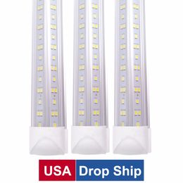 Tubos LED integrados en forma de V Luz 4 pies 5 pies 6 pies Tubo LED T8 Forma de lados dobles Iluminación fluorescente Enfriador Las luces LED más brillantes para tiendas de 8 pies Luz diurna para tiendas