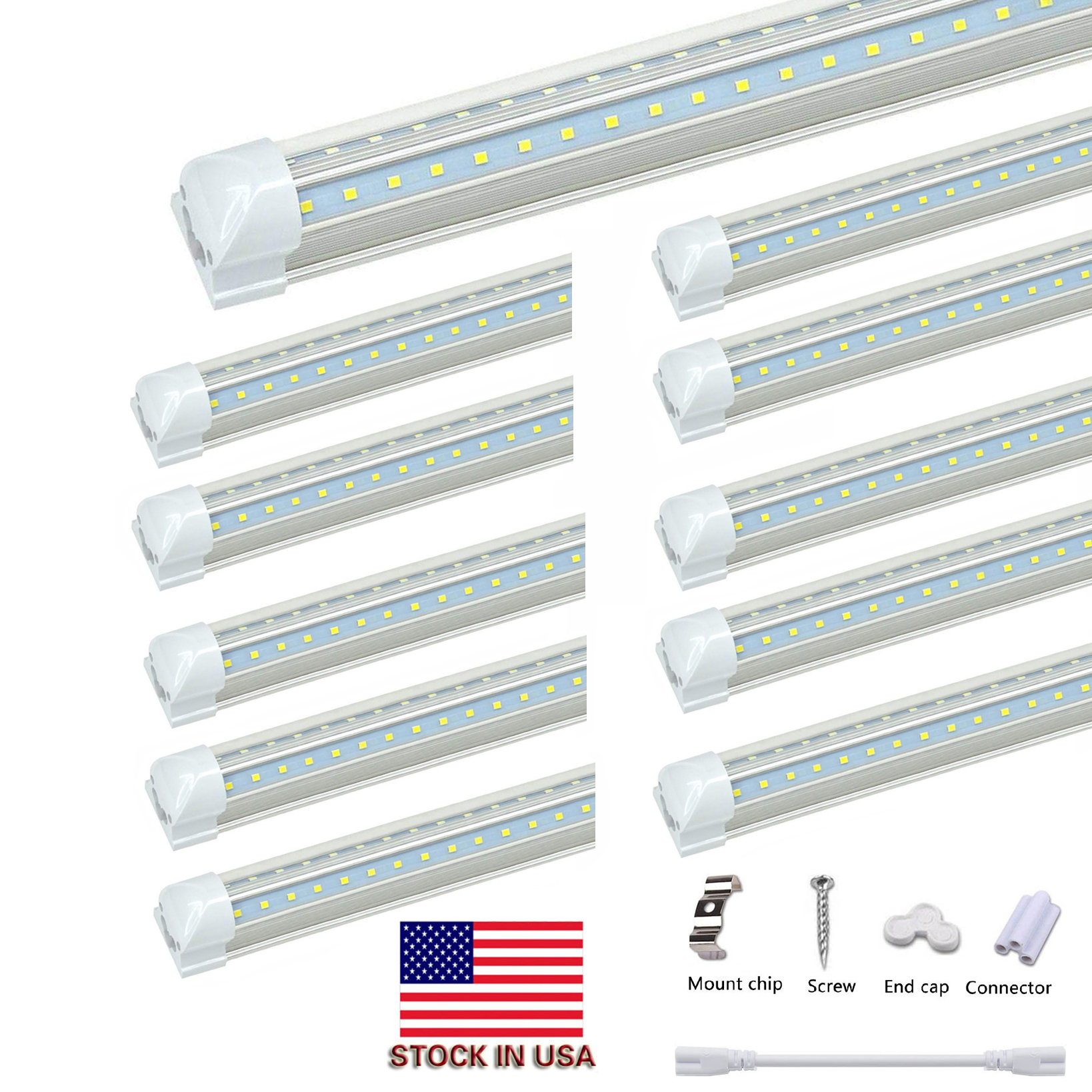 Tubes LED intégrés en forme de V lumière 4ft 5ft 6ft 8ft Tube LED T8 36W 72W ampoules doubles côtés magasin éclairage refroidisseur porte lumière