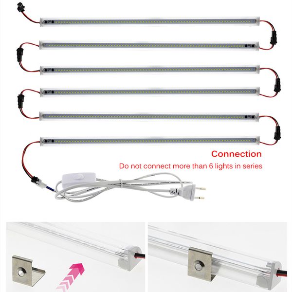 Barre lumineuse LED en forme de V, 220V, 50cm, 72 diodes, Tubes d'angle mural, pour cuisine, sous-meuble, ensemble de 1 à 3 pièces, D2.0