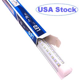 Luces de tubo LED en forma de V 2Ft 3Ft 4Ft 5Ft 6Ft 8Ft Cubierta transparente Bombilla de ángulo 270 T8 Accesorio integrado Lámpara de barra conectable Perfiles bajos súper brillantes Luces de gabinete usalight