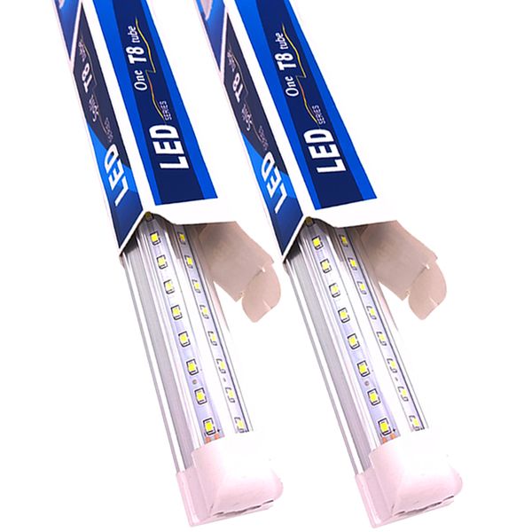 Luces de tubo LED en forma de V 8Ft 72W 100W 50W T8 5FT 4FTR Bombilla Lámpara fluorescente súper brillante Luces de tienda conectables de bajo perfil Techo integrado usalight