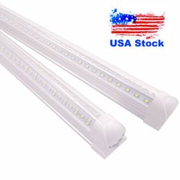 V-vormige LED-buizen T8 Integrated Warm White Cold Whites Color 4FT 5FT 6FT 8FT Koeler Deur LEDs Tube Light Double Sides LED-winkelverlichting