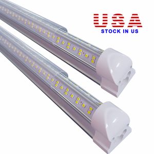 Tube Led en forme de V T8 4 pieds 8 pieds, éclairage de porte plus fraîche, 36W 72W 3600/7200lm, lumière blanche chaude/naturelle/froide intégrée