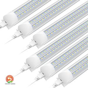 T8 Led Plafond Tube Lumières 4FT 40W 5FT 50W 6FT 65W 8FT 90W 2.4m Refroidisseur Intégré Porte Led Fluorescent Double Glow éclairage