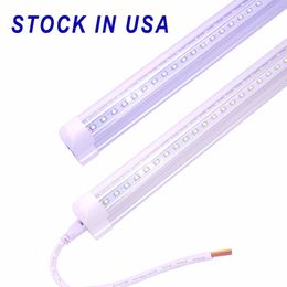 Tubes LED T8 en forme de V Porte de refroidisseur intégrée USA Amérique Ampoules LED 4ft 5ft 6ft 8ft LED Fluorescent Light AC85-265V USALIGHT