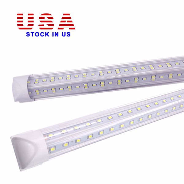 Luces de tienda de tubo en forma de V 4 pies 36 W 8 pies 72 W 2,4 m puerta de enfriador integrado tubo de luz fluorescente Led iluminación de doble brillo 110 V