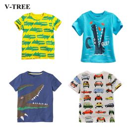 V-arche Summer Boys Shirts Cotton Children T-shirts Tops colorés pour filles à manches courtes chouses Blouse Toddler Tees Baby Clothing L2405