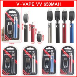 V-VAPE LO Verwarm VV-batterij Elektronische sigarettenkits 650mAh Variabele spanning met USB-oplader voor 510 Wax Dikke olie Voorverwarmingspatroon