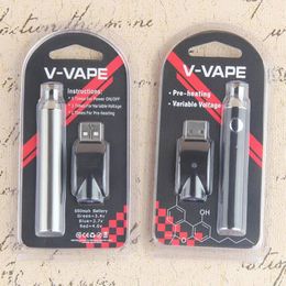 V-VAPE vape pen batterie 3.4V-4.0V tension réglable 650mah chargeur USB rechargeable préchauffage 510 fil 13450