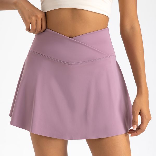 V-waist Tennis Yoga Jupe Shorts avec poche Vêtements de jupe en deux pièces vêtements de fitness en plein air vêtements de yoga extérieur