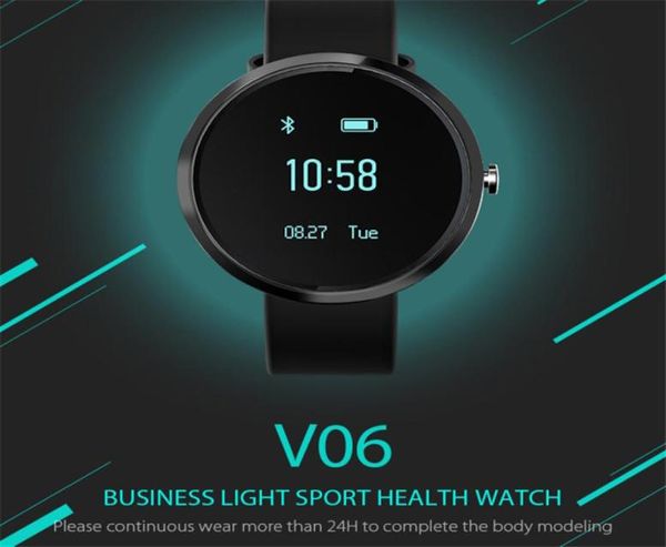 V06S montre intelligente pression artérielle fréquence cardiaque compte pas moniteur Fitness Bracelet Tracker Bracelet intelligent horloge rappeler montre pour Andr5164212