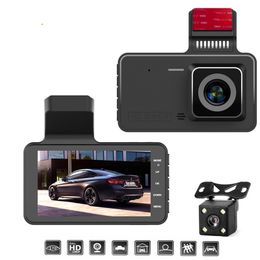 V1 4.0 pouces voiture DVR 24H HD 1080P Dash caméra double objectif enregistreur vidéo 1080P boîte noire Cycle Dash Cam miroir enregistreur de conduite