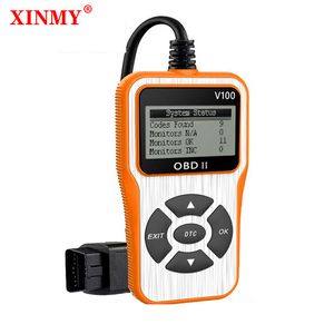 V100 OBD2 Auto Escáner Handheld Multifuncional duradero 6 lenguaje retroiluminado LCD LCD OBD II Lector de código de diagnóstico de diagnóstico de automóviles