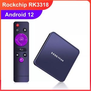 V12 Smart TV Box Android 12.0 H96 MAX RK3318 SET TOPBOX DUAL WIFI H96MAX Ondersteuning 4K Google Play
