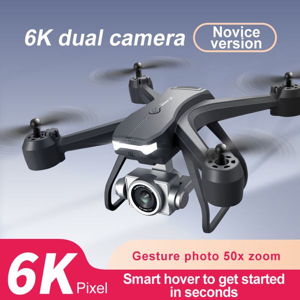 Drone V14 6K double caméra 1080P WiFi Fpv, caméra professionnelle HD grand Angle, garde en hauteur, jouets hélicoptère