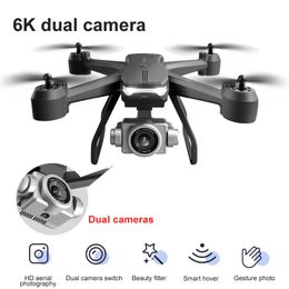 Drones V14 6k HD cámara gran angular altura mantener helicóptero fotografía aérea profesional Motor sin escobillas plegable RC Quadcopter V14