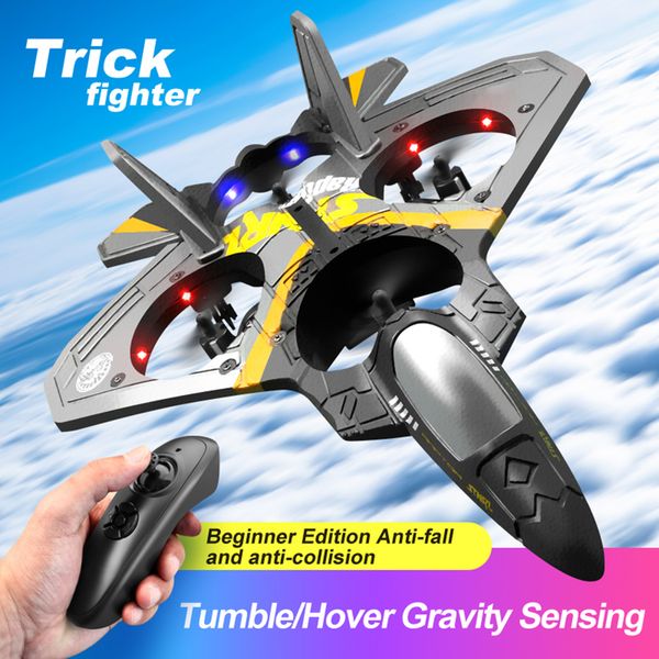 V17 RC Avión de control remoto 2 4G 6 CH Fighter Hobby Plane Glider Epp Foam Toys Drone Kids Gift 220713