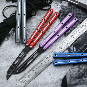 V2.5 V3 Balisong Butterfly Free-Swinging principiante Trainer Knife Channel Aviation Aluminio 6061-T6 440 Steel EDC Jilt Knives