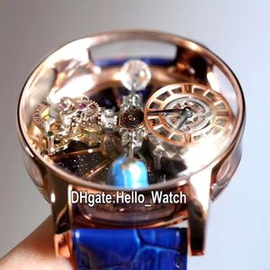 V2 Statische versie Zwitsers Quartz Mens Watch Astronomical Tourbillon Skeleton Aventurine Dial Epic X Chrono CR7 Steel Rose Gold Hellowatch 249G