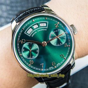 V2 Version améliorée DMF Portugieser 503510 Cadran vert Réserve de marche 52850 Montre mécanique automatique pour homme Boîtier en acier Cuir Sport 2946