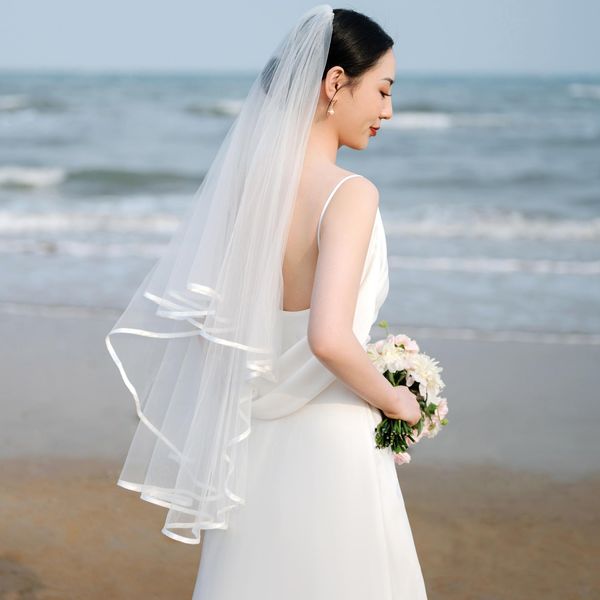 V21 Veille de mariage mariée pour être crayon bord de mariée Veaux de mariée 3 m blanc ivoire voile d'accessoire
