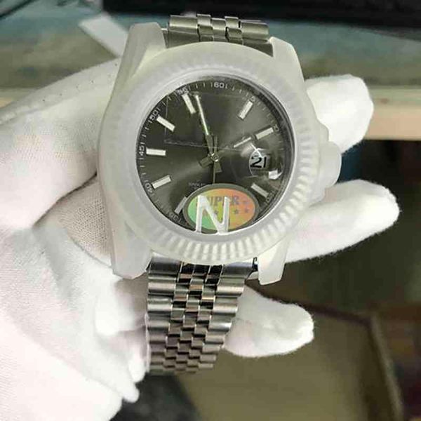 V3 Asian Eta 2836 Movimiento Hombres Reloj 50m Impermeable Gris Dial Hombres Relojes Zafiro Cristal Acero inoxidable Buceo Reloj de pulsera