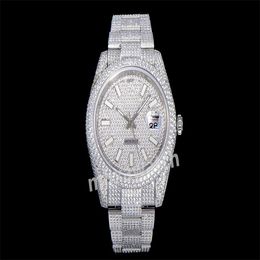 V3 Versie heren Watch Seagull 2824 Mechanische bewegingsgrootte 41 mm diamant-ingelegde horloge swarovski diamant vouwbespeling