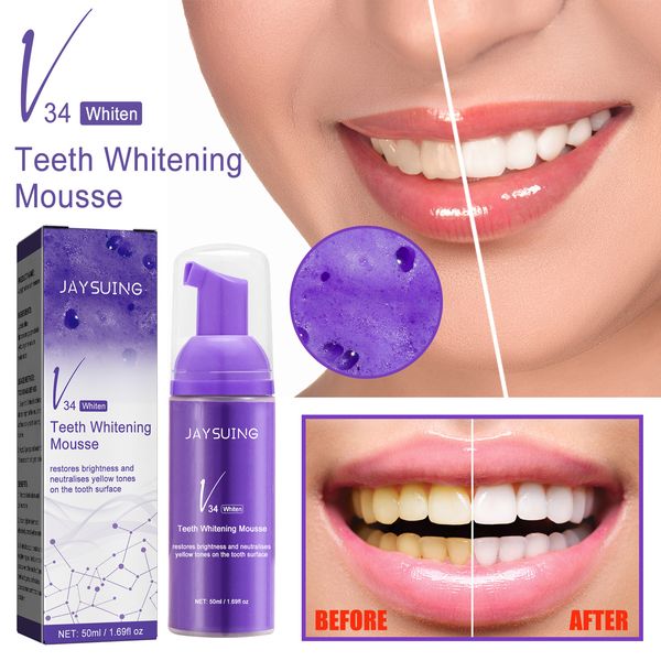 Serie V34, Mousse de limpieza dental, pasta de dientes blanqueadora, dientes limpios, pasta de dientes para el aliento fresco, producto de limpieza de dientes blancos