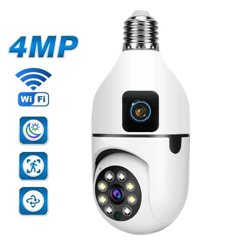 V380 1080P WIFI double lentille ampoule caméra sans fil PTZ IP caméra vidéo Vision nocturne Audio bidirectionnel réseau intérieur Surveillance vidéo