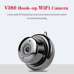 V380 Mini caméra WiFi 1080P caméras IP de sécurité sans fil CCTV IR vision nocturne moniteur de détection de mouvement Camcord pour coffre-fort à la maison