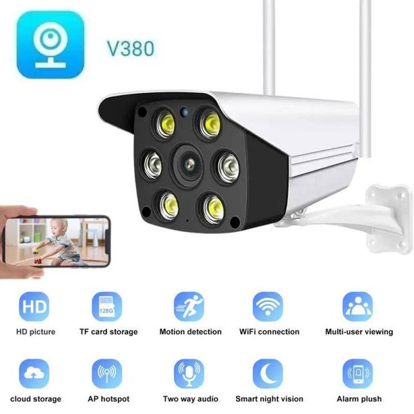 V380 Pro 3mp Wifi caméra extérieure sans fil IP caméra Protection de sécurité deux voies Audio étanche caméra intelligente