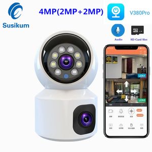 V380 Pro Dual Lens WIFI Camera Indoor Color Night Vision Auto Tracking 4MP Wireless Security Protection MINI Camera