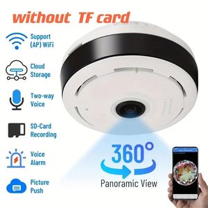 V380PRO wifi-camera - Full HD 1080P beveiligingscamera voor thuis met tweerichtingsspraak, VR360 panoramisch zicht, binnenbeveiliging, babyfoon en Smart Home-integratie