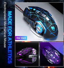 V6 Mechanische Game Muizen Bedrade Computer ESports Game CF LOL Muis Hand Epacket315p2762368