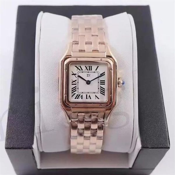 V6 Reloj romano Reloj de diseño para mujer Pareja Relojes de diamantes Movimiento de cuarzo Reloj dorado Hecho de acero inoxidable de alta calidad Nob176c