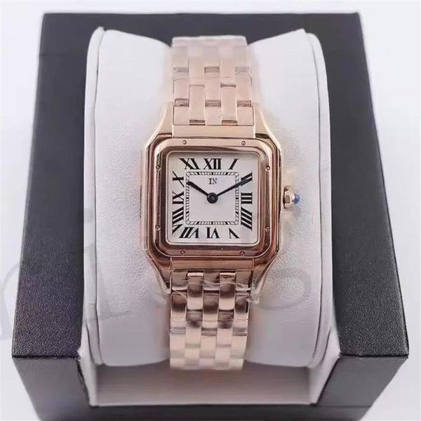 V6 Reloj romano Reloj de diseño para mujer Pareja Relojes de diamantes Movimiento de cuarzo Reloj dorado Hecho de acero inoxidable de alta calidad Nob303t