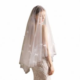 V695 Delicate bruiloft Bridal Veil Soft TuLle Handgemaakte naaien Organza frs White Brides Veil Women Huwelijksadvies T7DG#