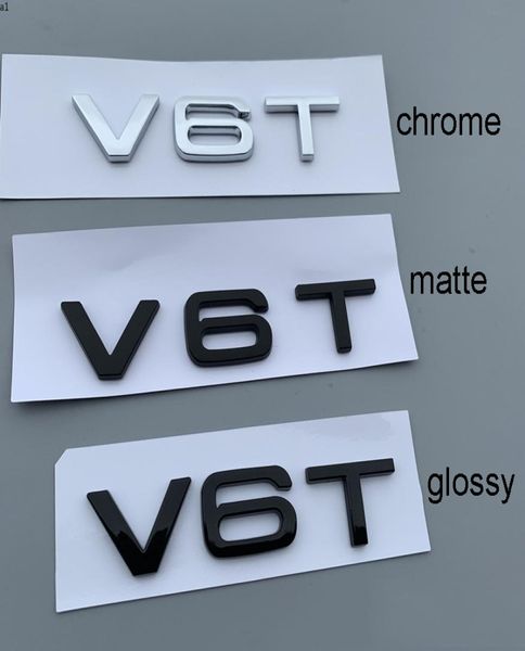 Emblema de número de letra V6T V8T V10 W12 para A4L A5 A6L A7 A8L TT RS7 SQ5, guardabarros lateral, insignia del maletero trasero, pegatina con logotipo 2715116