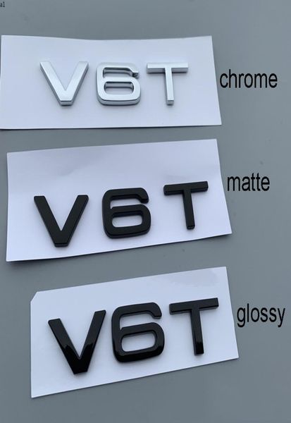 Emblema de número de letra V6T V8T V10 W12 para A4L A5 A6L A7 A8L TT RS7 SQ5, guardabarros lateral, insignia de maletero trasero, Logo adhesivo 3280660