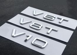V6T V8T V10 W12 Número de letra Emblema Glumbery Black Car Styling Side Back Badge Trunk Insignia de logotipo para TT RS7 SQ5 A8L9870388