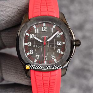 V7 40mm Sport 5167A 5167 324 S C Automatische Herenhorloge PVD Black Steel Case Gray Texture Dial Red Rubberen Strap Horloges Hello_Watch HWPP G25B (6)