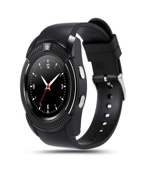 V8 Bluetooth montre intelligente Smartwatch montres de téléphone avec fente pour carte Sim TF horloge connectivité Bluetooth pour téléphone Android ios I77plu4531111