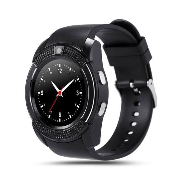 V8 Bluetooth montre intelligente Smartwatch montres de téléphone avec fente pour carte Sim TF horloge connectivité Bluetooth pour téléphone Android ios I77plu5388388
